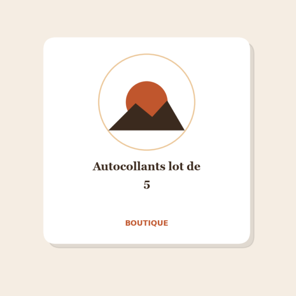 Autocollants lot de 5 Autocollants lot de 5